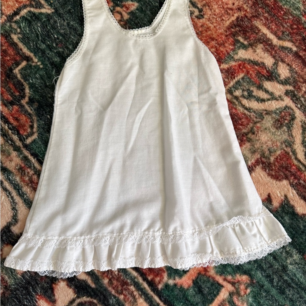 White Lace Trim Slip Dress